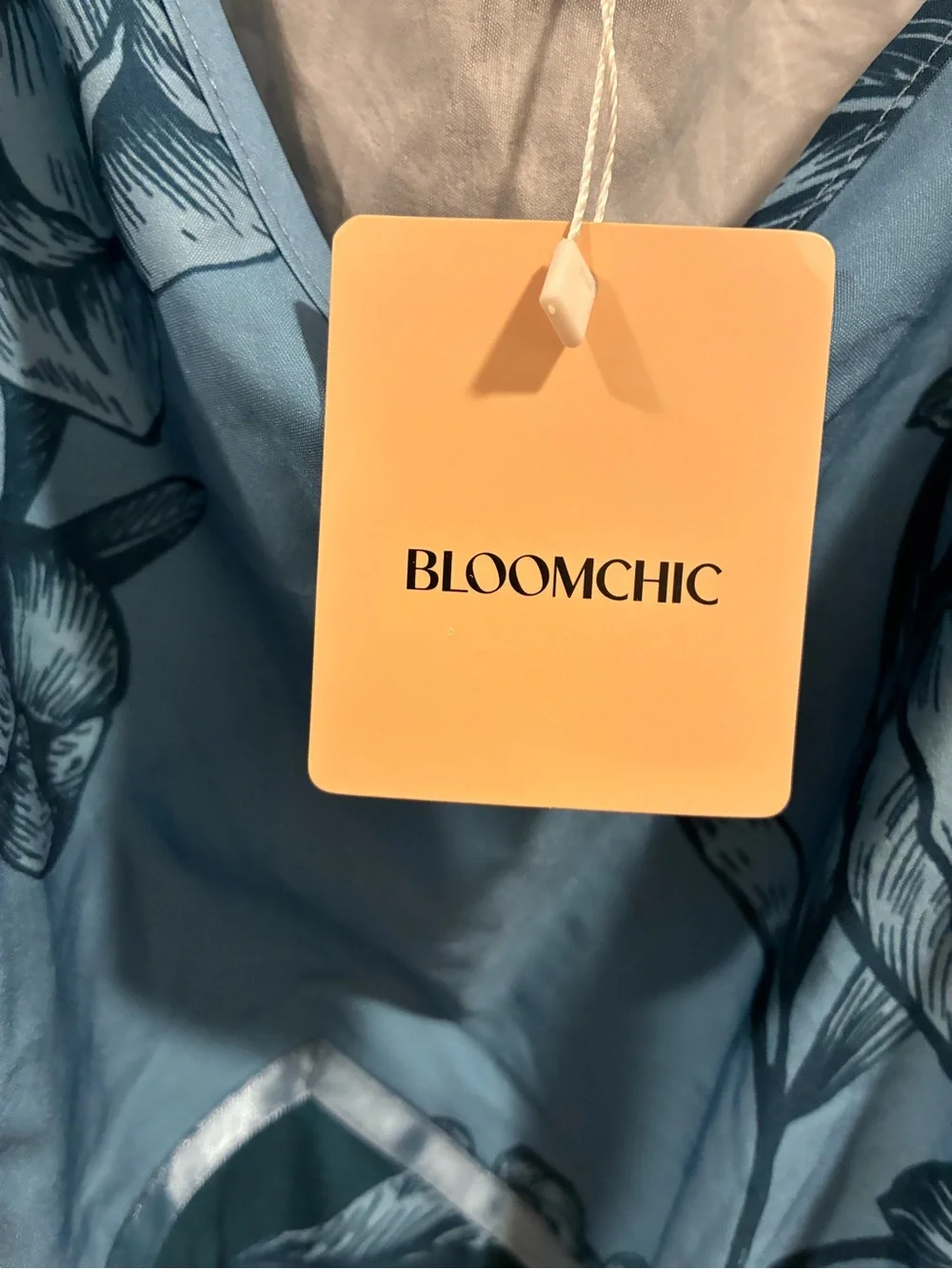 BloomChic Blue Floral Maxi Dress with Smocked Waist - Picture 4 of 6